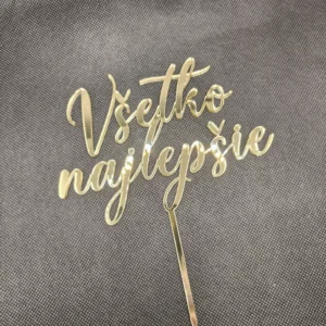 Zrkadlový zlatý zápich Všetko najlepšie