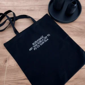 Nákupná taška čierna s textom