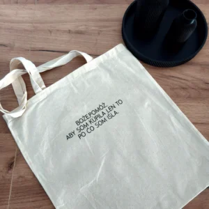 Nákupná taška prírodná s textom