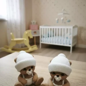 Macík s cumlíkom a čiapkou