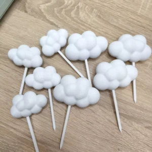 Dekorácia na tortu oblaky na zápich