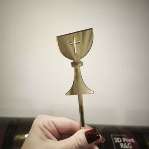 Zlatý zrkadlový kalich na tortu