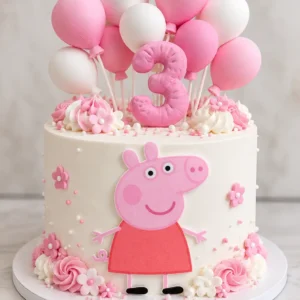 Pepa pig s číslom a balonmi